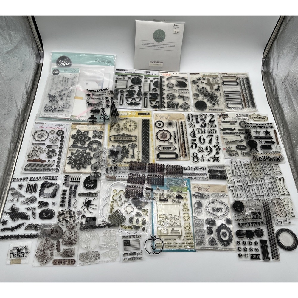 Clear Stamps Mixed Lot Alphabet Numbers Holiday Scrapbooking Bundle